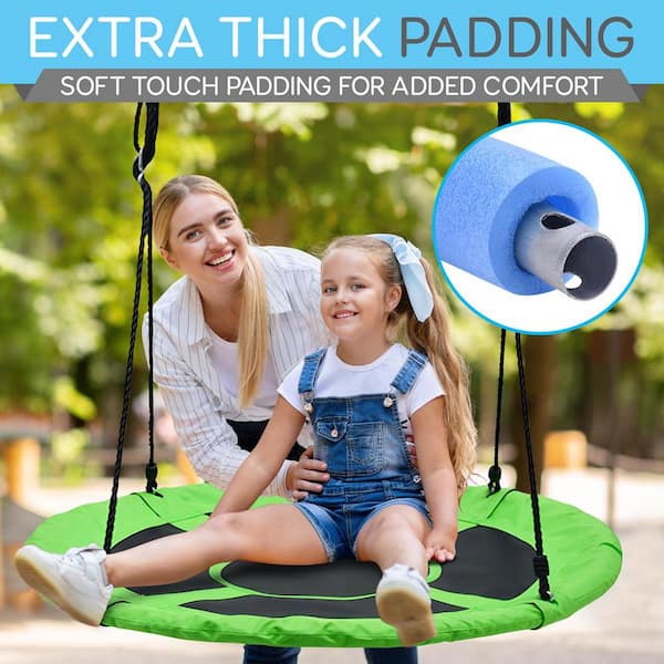 SereneLife Flying Fun Green Toy Disc Swing Indoor/Outdoor