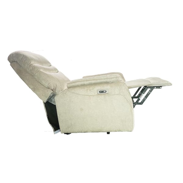 Metal Electric Lift Outdoor Recliner Chair with Light Gray Cushion