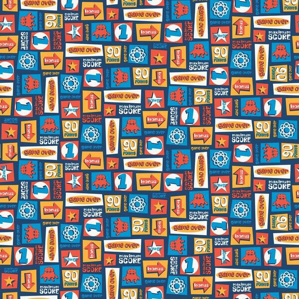 The Wallpaper Company 56 sq. ft. Brightly Colored Video Game Wallpaper