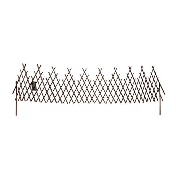 48 in. L x 15 in. x 1 in Picket Style Expandable Brown Willow Wood Edging
