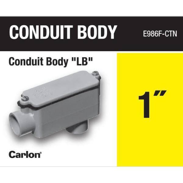 Carlon E986J Rigid Non-Metallic PVC Type-LB Conduit Access Body 2-Inch 