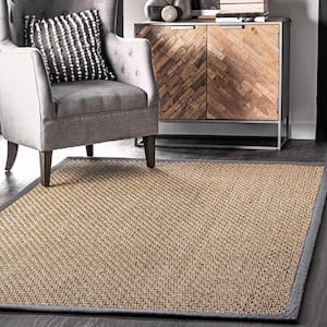 Hesse Checker Weave Dark Gray Doormat 3 ft. x 5 ft. Indoor/Outdoor Patio Area Rug