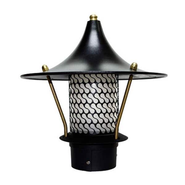 Filament Design Corbin 1-Light Black Flair Top Outdoor Pagoda Pathway Light