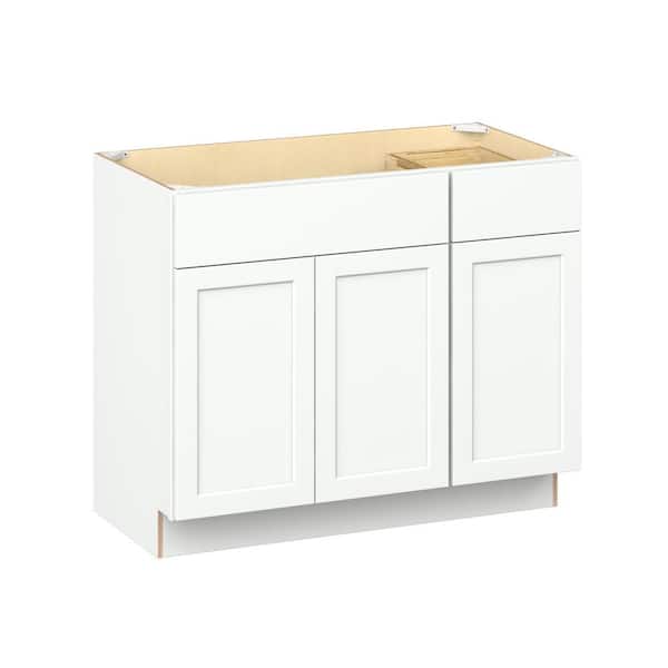 Emerson Pure White Vanity Sink Base with 1 Drawer Ready to Assemble Kitchen Cabinet (42 in. W x 34.5 in. H x 21 in. D)