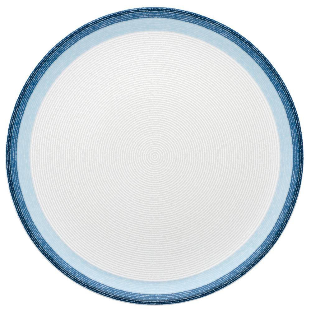 Sky Blue Porcelain Microwave-Safe Dinner Plates, Set of 4
