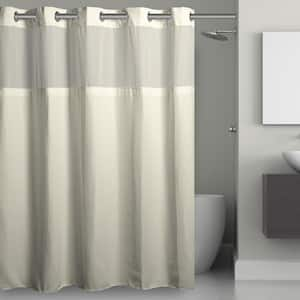 HOOKLESS Waffle 71 in. W x 74 in. L Polyester Shower Curtain in White ...