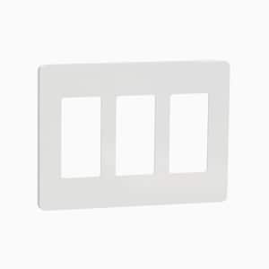 X Series 3-Gang Standard Size Screwless Wall Plate Cover Plate Matte White