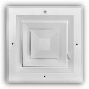 6 in. x 6 in. 4-Way Aluminum Square Ceiling Diffuser in White