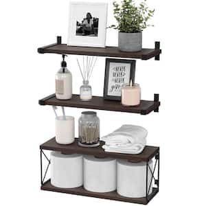 16.5 in. W x 6 in. D Wood Floating Decorative Wall Shelf Set of 4