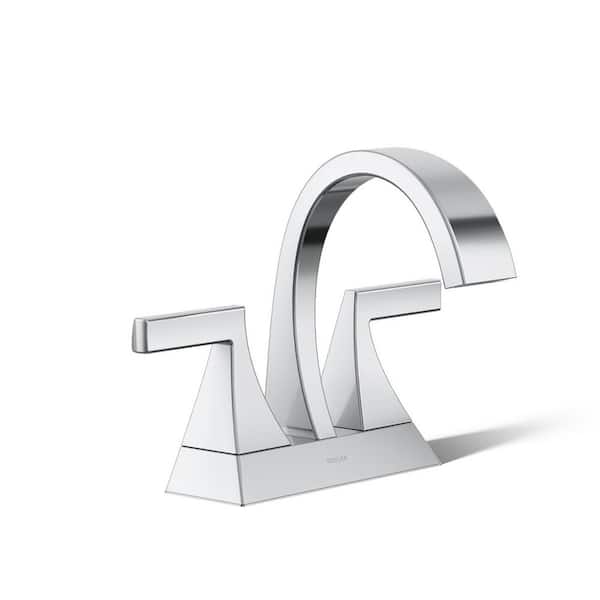 KOHLER Katun 4 in. Centerset 2-Handle Bathroom Faucet in Polished Chrome