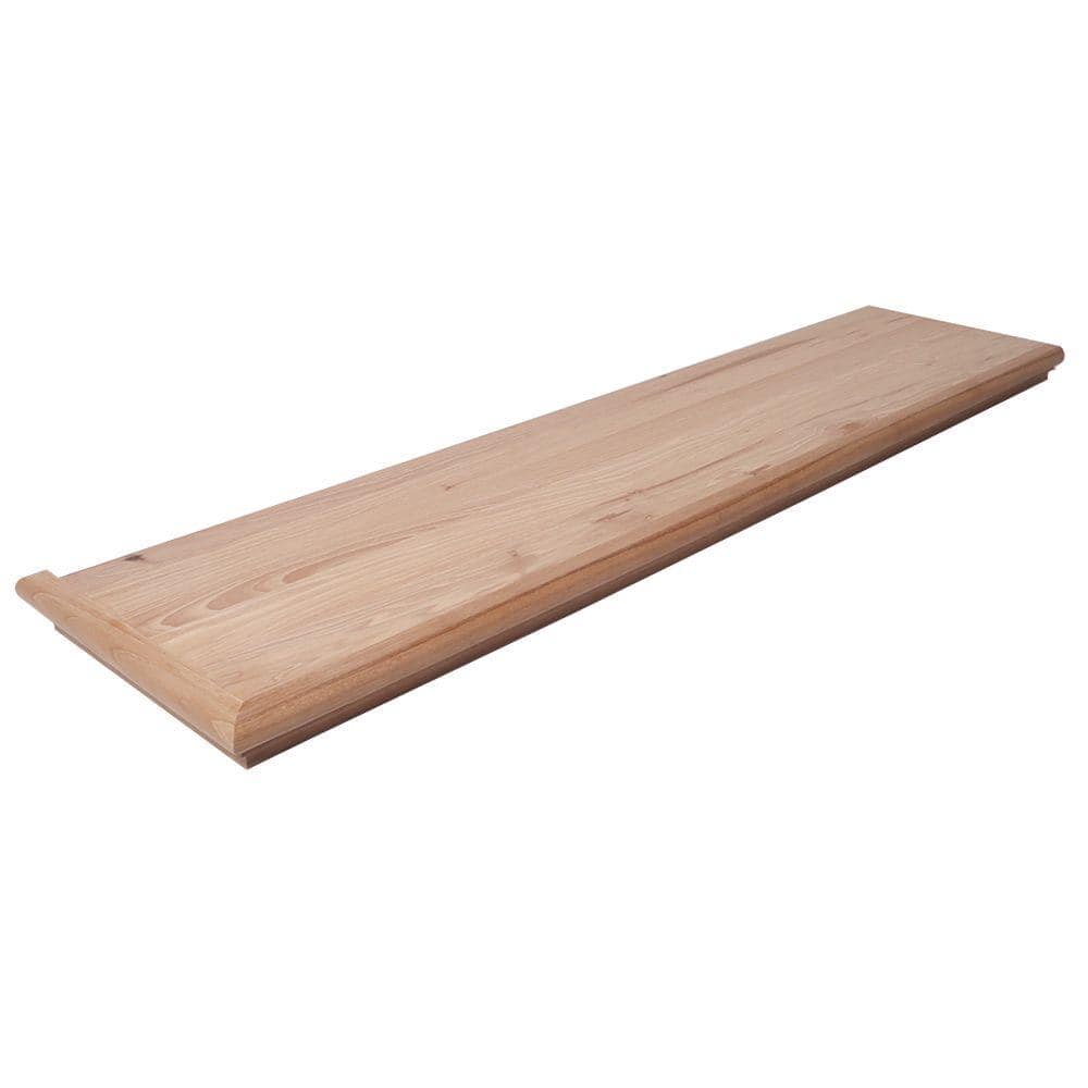 Stairtek 5/8 in. x 11-1/2 in. x 48 in. Unfinished Hickory Left Return ...