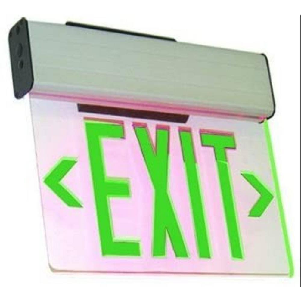 Ciata Green Light Up Integrated LED Hardwired or Battery Operated Wet Location Approved Exit Sign 20635L