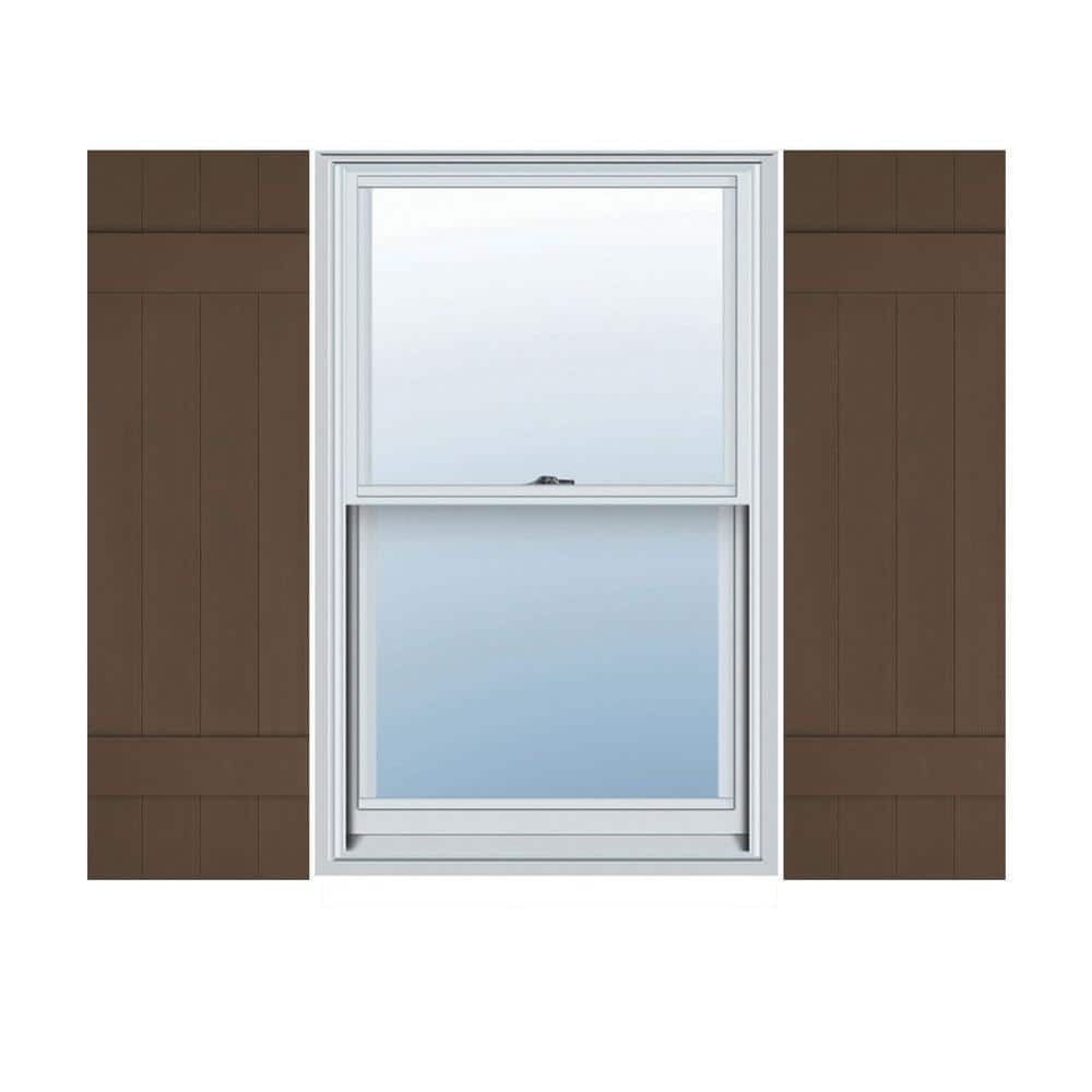 14 in. x 47 in. Lifetime Vinyl Standard Four Board Joined Board and Batten Shutters Pair Federal Brown price history on PriceWatchPro