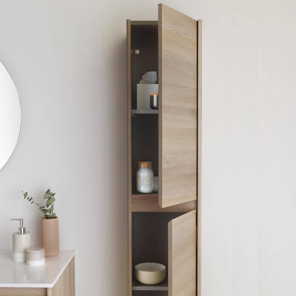 Modern White MDF 2-Door Wall-Mounted Bathroom Cabinet