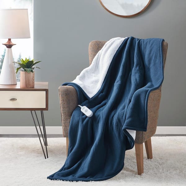 Serta heated throw blinking blue light sale