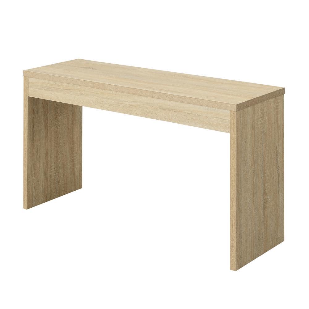 Weathered White Wood Console Table with Spacious Storage