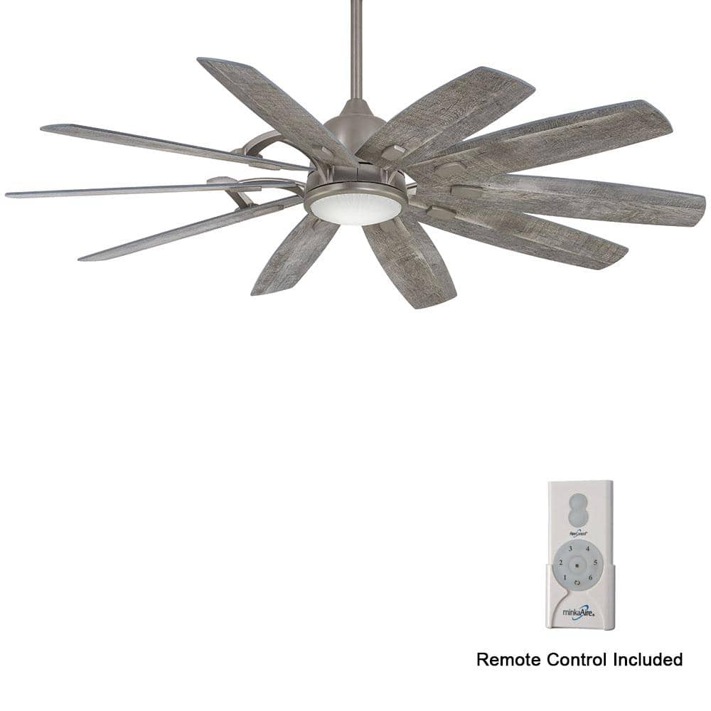 MINKA-AIRE Barn 65 in. Integrated LED Indoor Burnished Nickel Smart Ceiling  Fan with Light with Remote Control F864L-BNK - The Home Depot