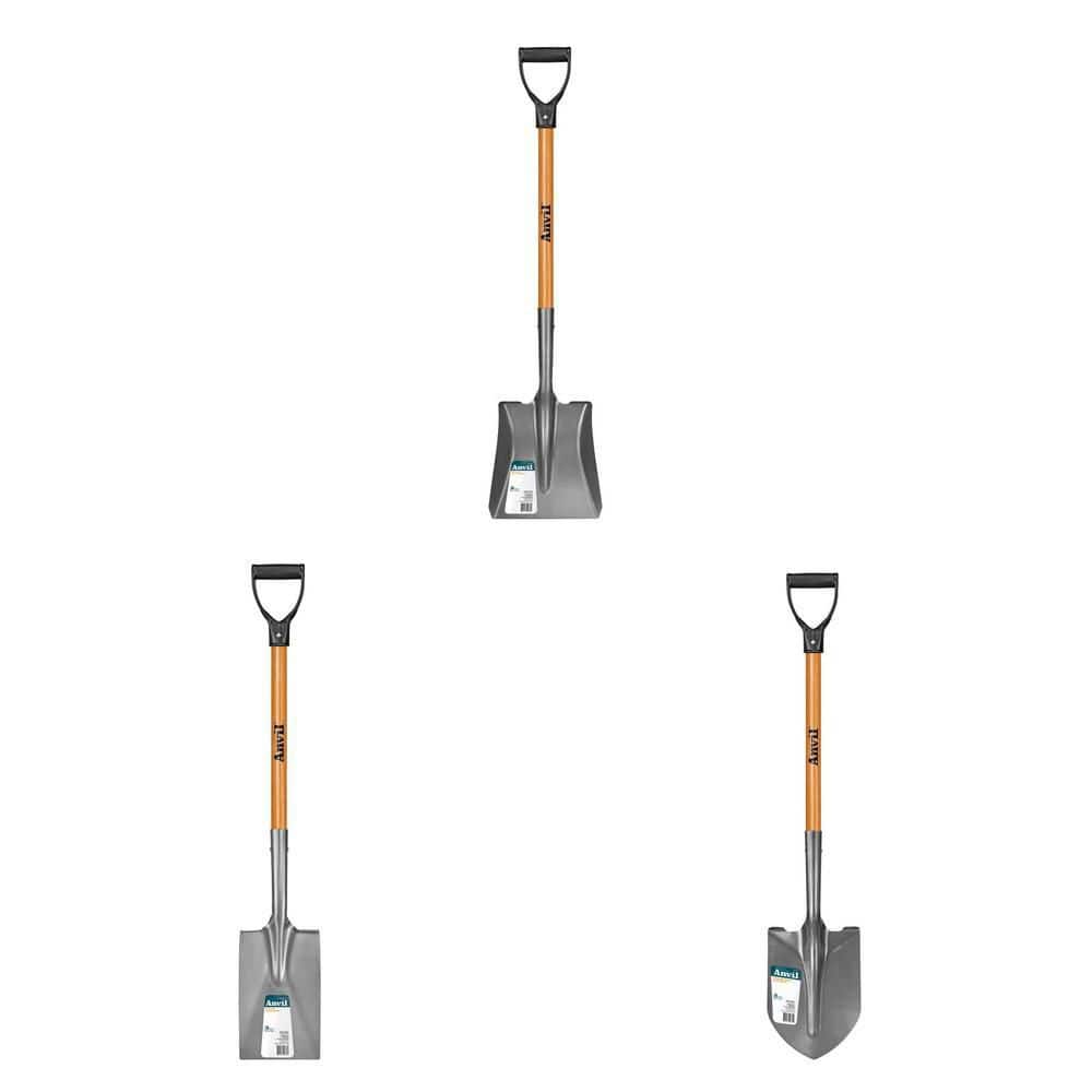 Anvil 28 in. Wood Handle Carbon Steel Transfer Shovel, Garden