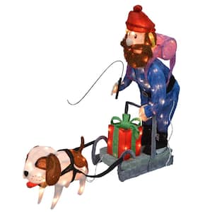 34 in. Lighted Yukon Cornelius on Dog Sled 3-D Outdoor Christmas Decoration