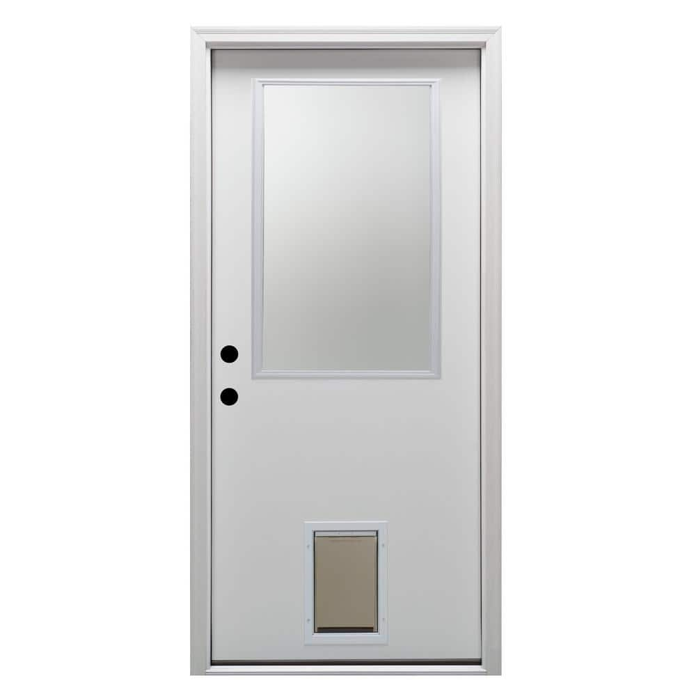 MMI Door 32 in. x 80 in. Classic Right-Hand Inswing 1/2-Lite Clear ...