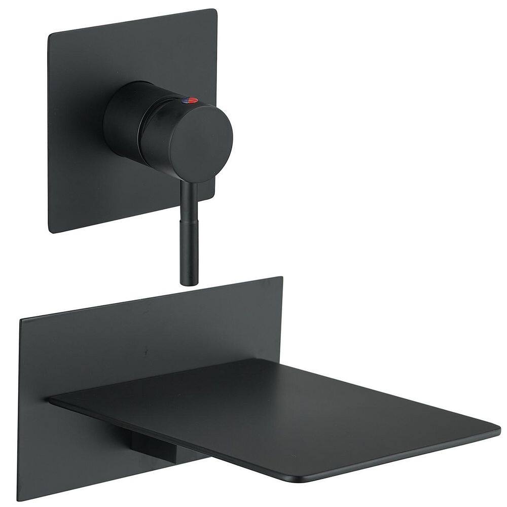 Single-Handle Wall Mount Roman Tub Faucet, Waterfall Wide Spout Bathroom Faucet in. Matte Black price history on PriceWatchPro