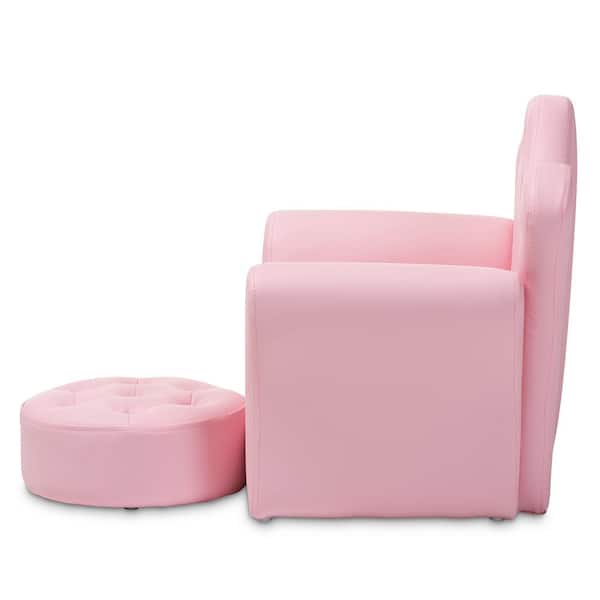 Baxton Studio Ava Pink Faux Leather 2, Child S Faux Leather Armchair