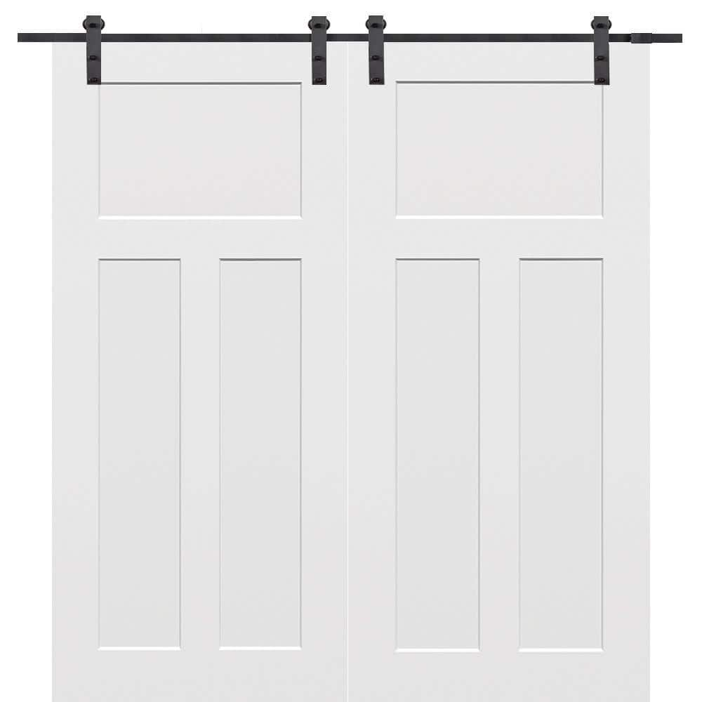 Mmi Door 72 In X 80 In Primed Composite Craftsman Smooth Surface Solid Core Double Sliding 1877