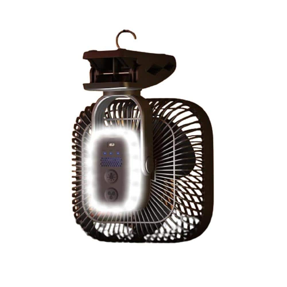 20000mAh Rechargeable Portable Clip-On 8 in. 4 Fan Speeds Desk Fan in Black