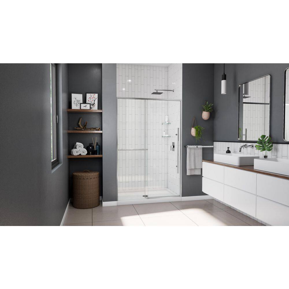 Dawn 44-48 in. W x 72 in. H Semi-Frameless Sliding Shower Door in Chrome with Clear Glass price history on PriceWatchPro
