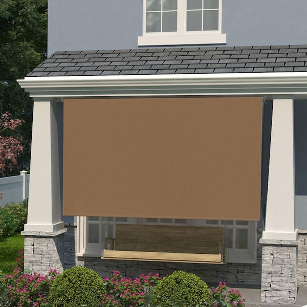 Roller Shade Cordless Spring-Operated Exterior Patio Blinds Oatmeal 72 x 72 in. 