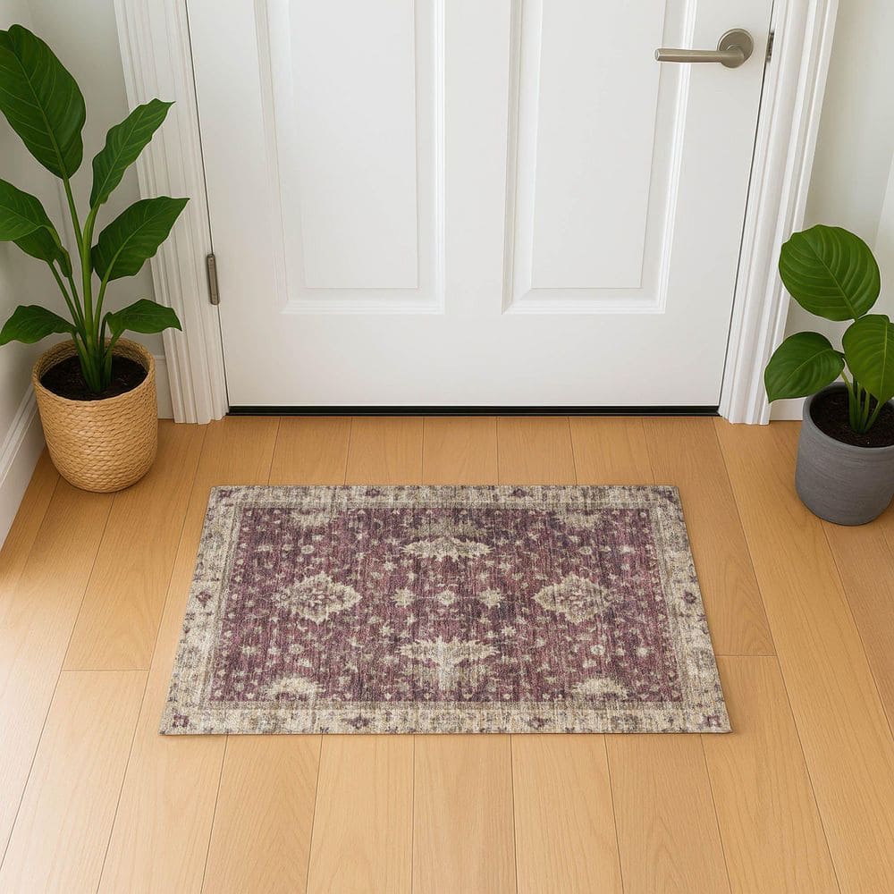 Mayfield Premium Machine Washable Abstract AMF1739 Burgundy 2 ft. x 3 ft. Area Rug price history on PriceWatchPro