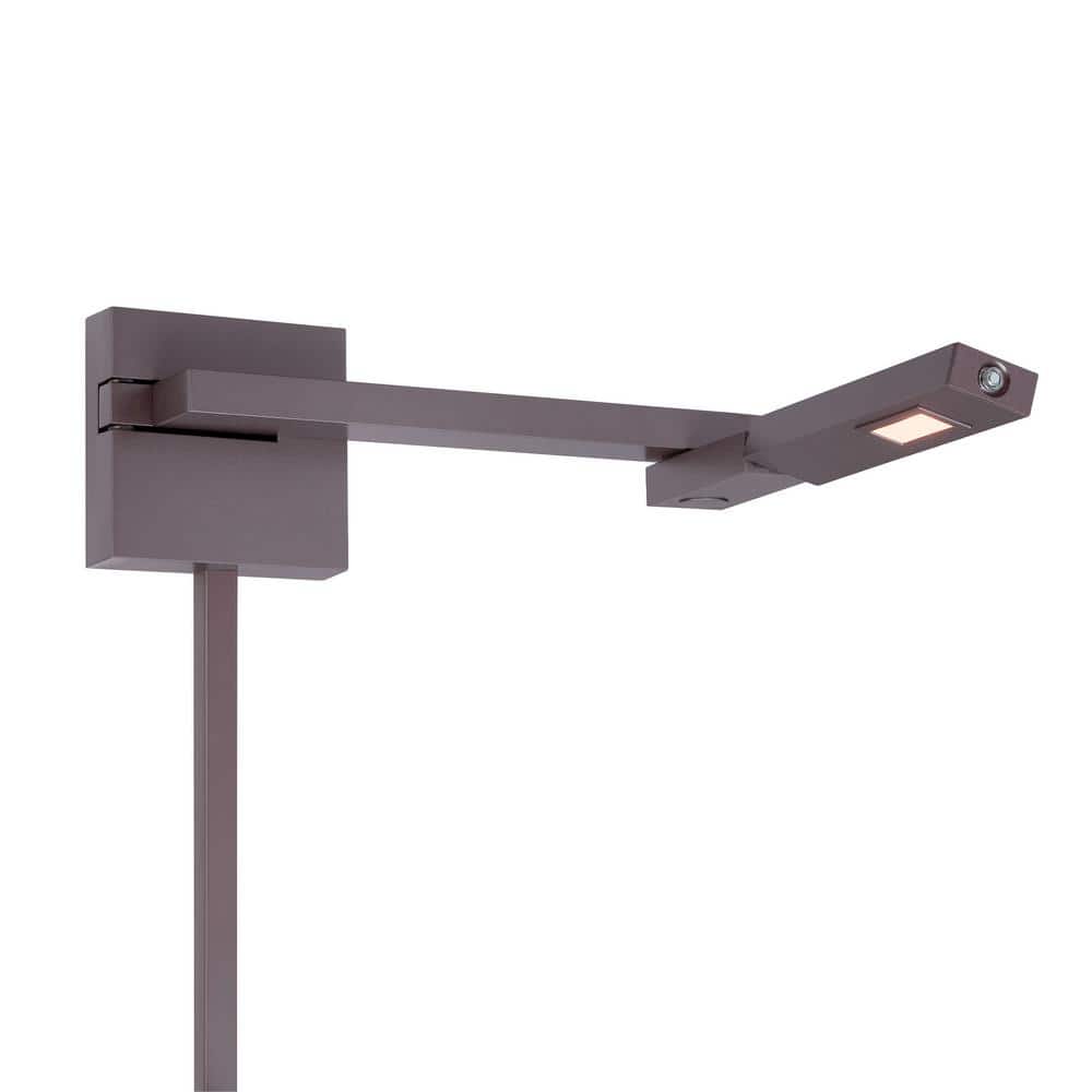 Bronze Finish LED Swing Arm Sconce with Integral Dimmer