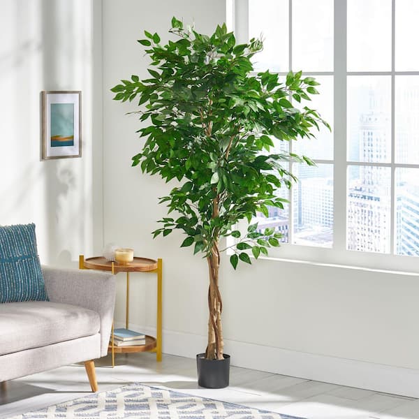 5.8 ft. Artificial Ficus Tree in Pot