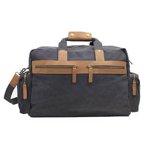 19 in. Large Classic Canvas with Full Grain Leather Travel Duffel Bag