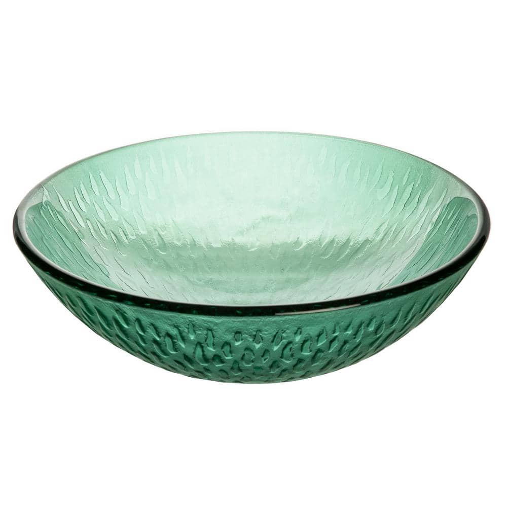 Eden Bath Drops Glass Vessel Sink in Green EB_GS56 - The Home Depot