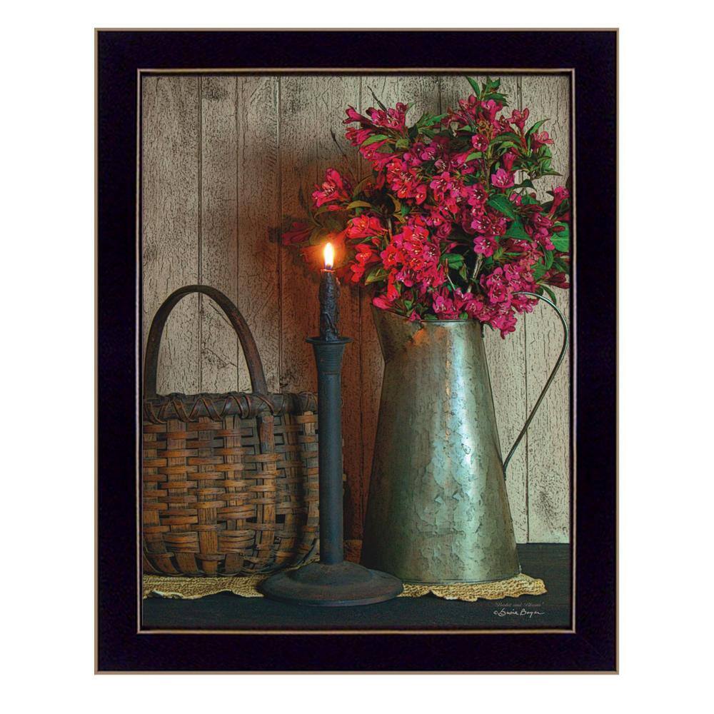 HomeRoots Basket And Blossoms by Unknown 1 Piece Framed Graphic Print ...