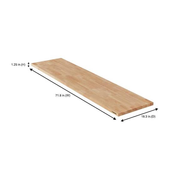 Husky 72 in. W x 18 in. D Solid Wood Workbench Top for Regular