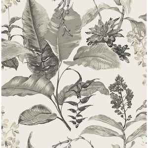 Maui White Botanical Paper Strippable Roll (Covers 56.4 sq. ft.)