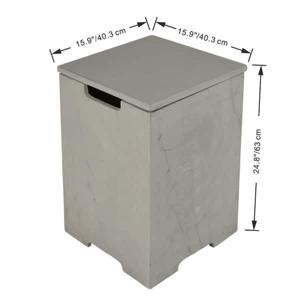 Elementi Plus 16 in. L x 16 in. W x 25 in. H Space Grey Concrete Propane Tank Cover with Removable Lid