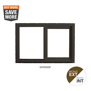 71.5 in. x 35.5 in. Select Series Vinyl Horizontal Sliding Left Hand Bronze Window with White Int, HP2+ Glass and Screen