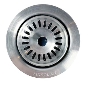 SinkSense 3.5 in. Disposal Flange Drain with Stopper in Stainless Steel