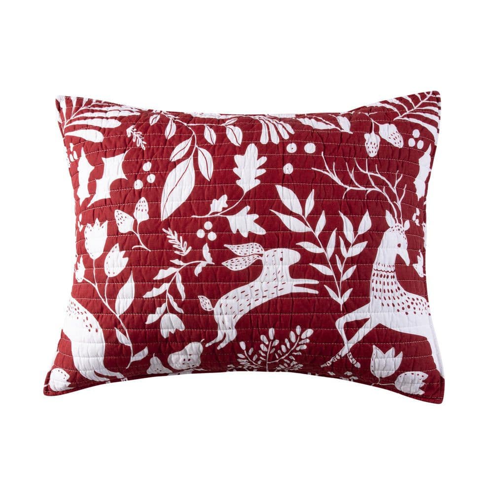 LEVTEX HOME Oscar and Grace Bretton Woods Red White Woodland Cotton ...