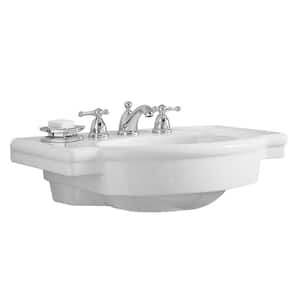 Retrospect 27 in. W Pedestal Sink Basin in White