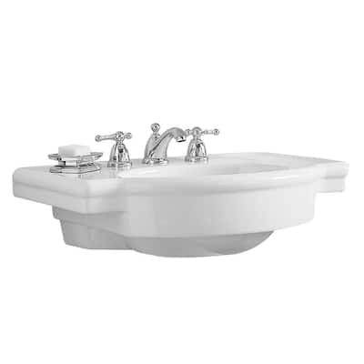 Retrospect 27 in. W Pedestal Sink Basin in White