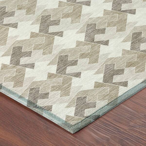 Chantille Machine Washable Indoor/Outdoor Abstract ACN2851 Ivory 5 ft. x 7 ft. 6 in. Area Rug