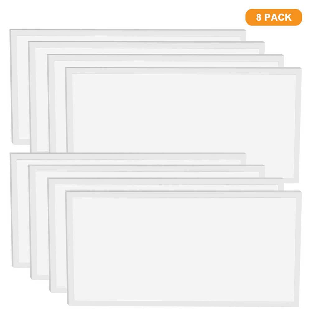 8-Pack 2 ft. x 4 ft. White Integrated LED Flat Panel Troffer Light Fixture Up to 5500 Lumens, 3500/4000/5000K price history on PriceWatchPro