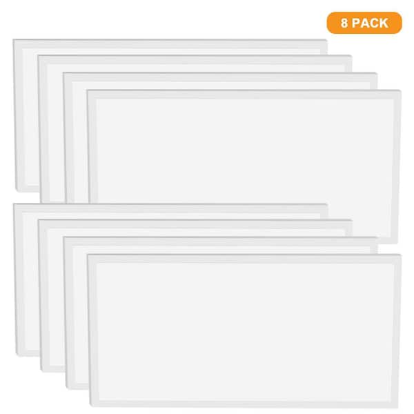 8-Pack 2 ft. x 4 ft. White Integrated LED Flat Panel Troffer Light Fixture Up to 5500 Lumens, 3500/4000/5000K