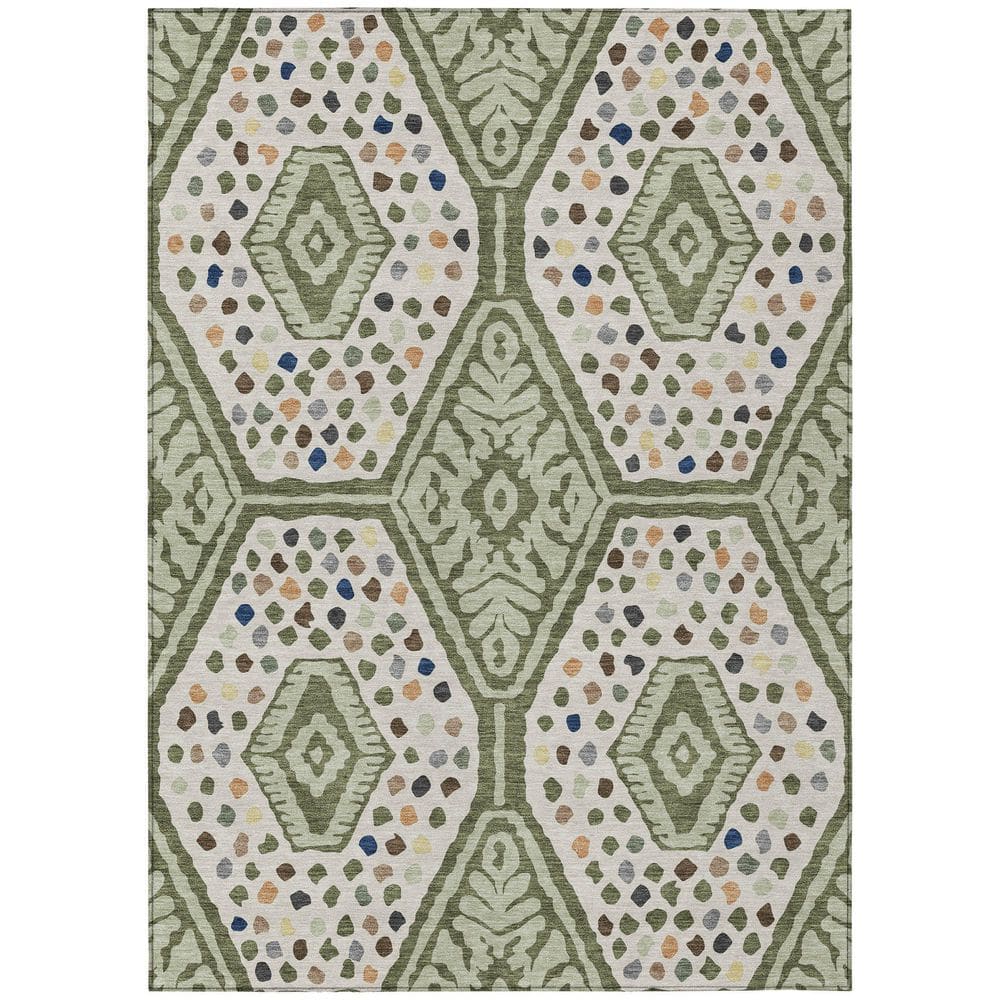 Chantille Machine Washable Indoor/Outdoor Abstract ACN2457 Sage 3 ft. x 5 ft. Area Rug price history on PriceWatchPro