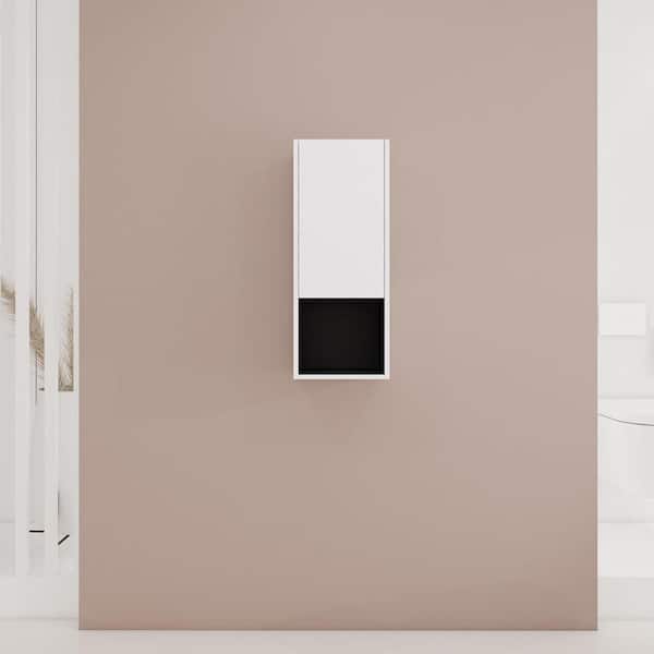 Modern 11.81 in. W x 9.81 in. D x 29.5 in. H Bathroom Storage Wall Cabinet in White