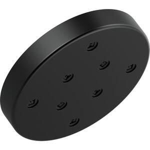 2-Spray Patterns 1.75 GPM 6 in. Wall Mount Fixed Shower Head with H2Okinetic in Matte Black